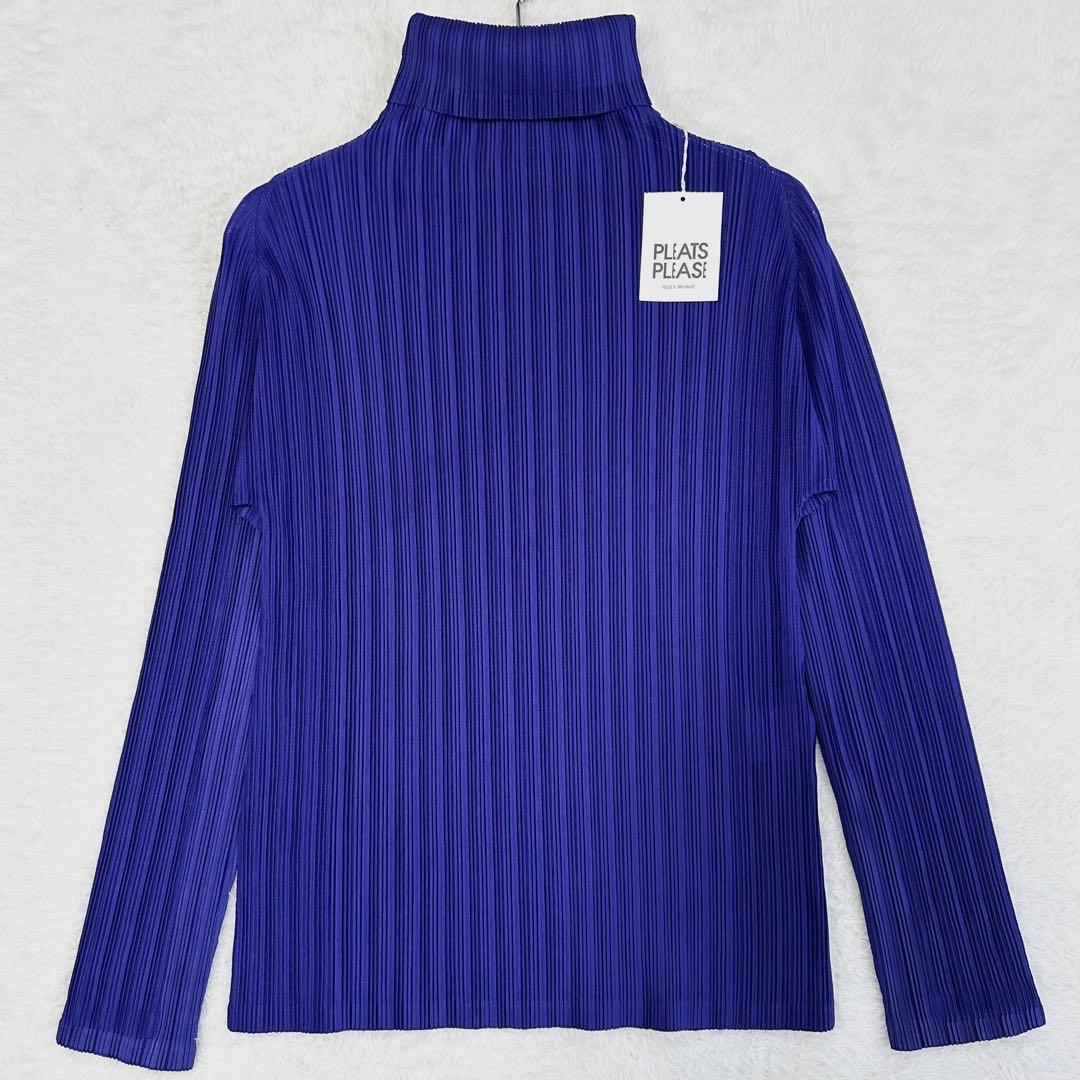 未使用に近い✨プリーツプリーズ タートルネック トップス 長袖 イッセイミヤケ プリーツプリーズイッセイミヤケ トップス 長袖 タートルネック ライト