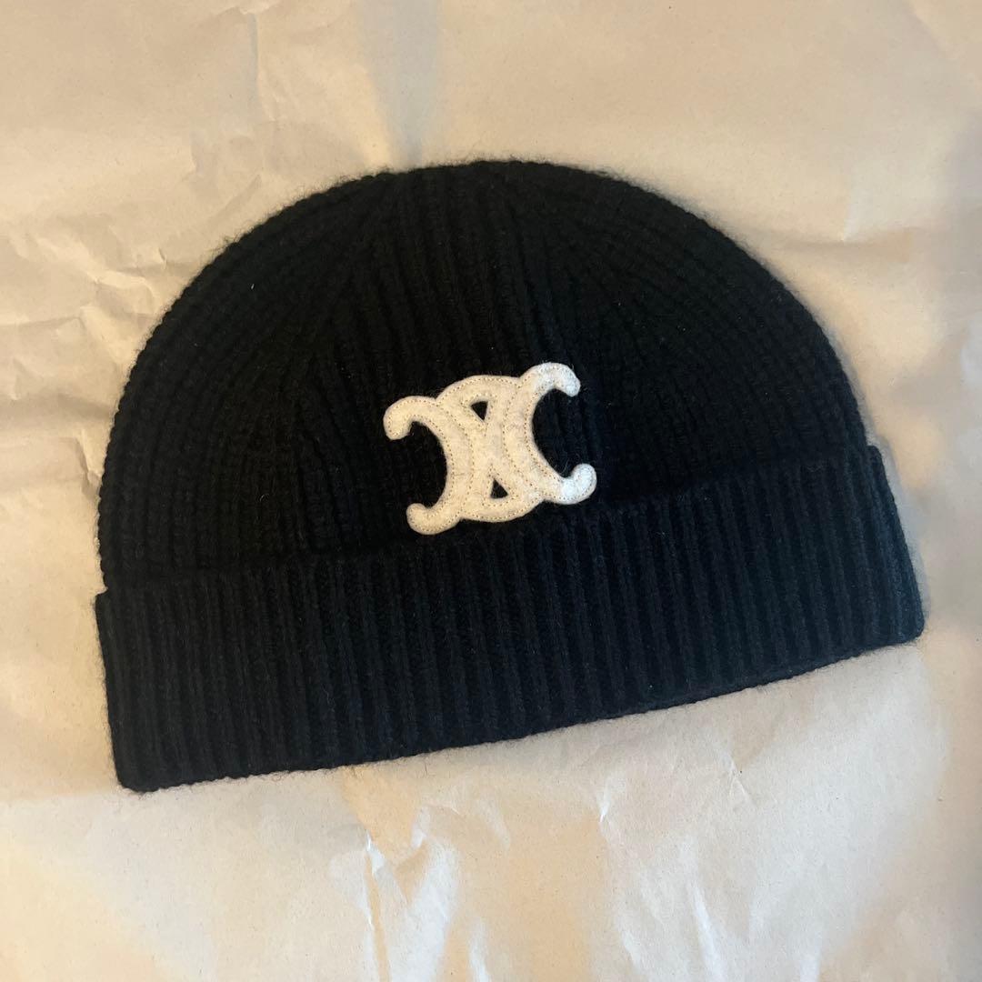 CELINE ブラックニット帽 FREEサイズ 楽天市場】セリーヌ CELINE ニットキャップ ビーニー ブラック