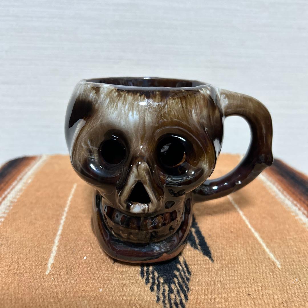 ビンテージドクロマグ④マグ　ミッドセンチュリー50s60s アンティーク食器 VINTAGE SKULL MUG ヴィンテージ スカル ドクロ マグカップ JAPAN