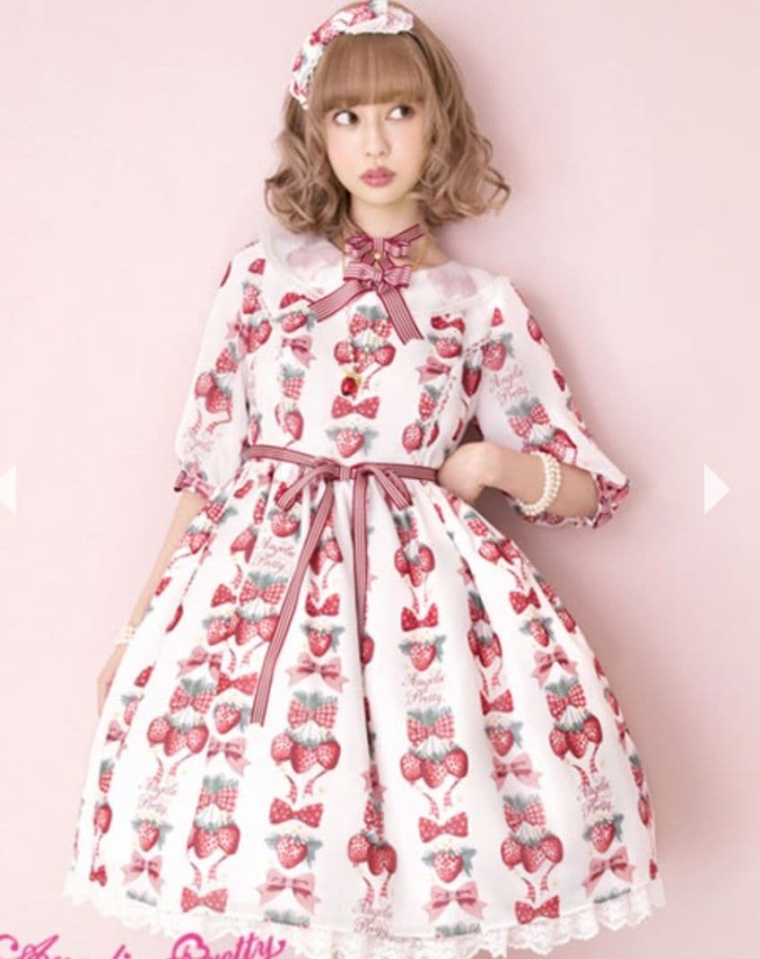 AngelicPretty StrawberryDollワンピース＆カチューシャ Decoration Strawberry JSK Set by Angelic Pretty