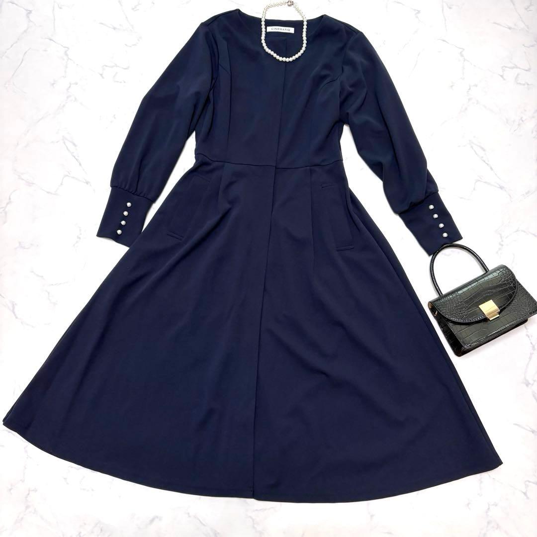 美品☆CINEMATIQ シネマティック ケリーワンピース ネイビー 前開き S 新品未使用☆ CINEMATIQ】ケリーワンピース ネイビーLサイズ元鈴木さん