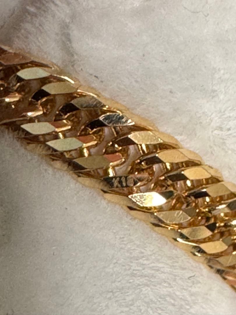 K18 12面トリプル 喜平リング 7号 1.1g