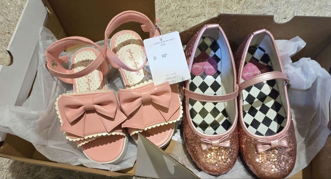 シャーリーテンプル　ピンクリボンサンダルとグリッターシューズセット シャーリーテンプル ピンクリボンサンダルとグリッターシューズセット