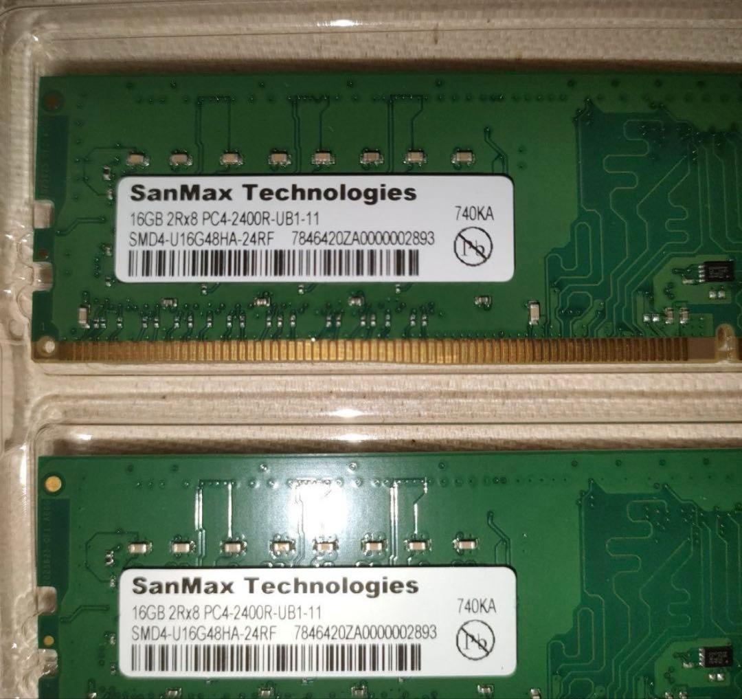 SanMax 32GB（16GB×2） DDR4 2400MHz メモリーセット - メルカリ