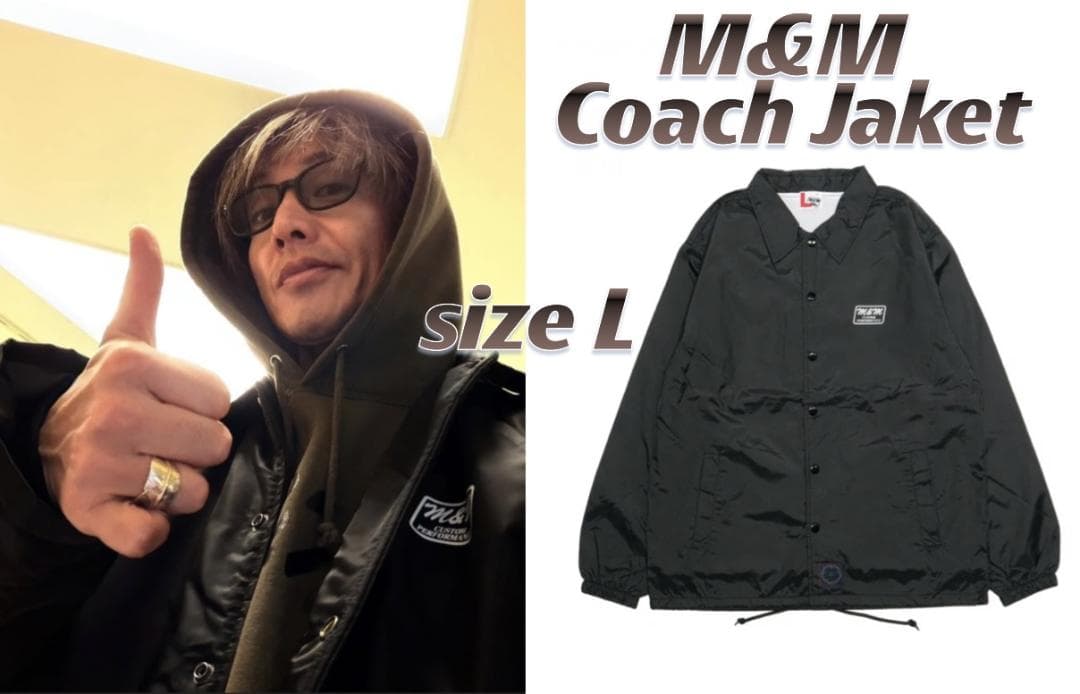 ひ*ゆ様 M&M Coach Jaket　コーチジャケット　ブラック　Lサイズ ひ*ゆ様 M&M Coach Jaket コーチジャケット ブラック Lサイズ - メルカリ