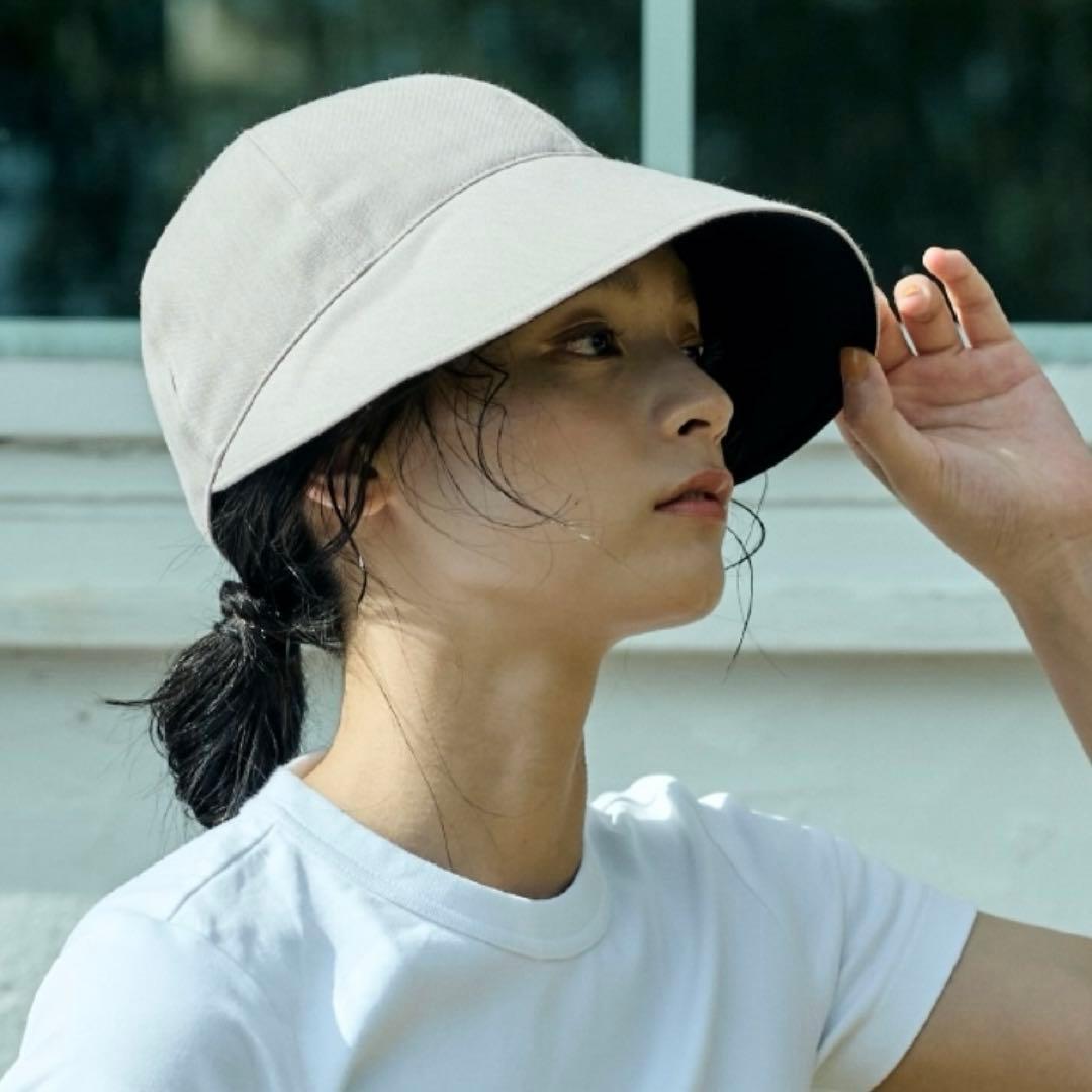 〈美品、使用1回〉SUN BARRIER 100 ワイドキャップ ワイドキャップ｜完全遮光帽子｜サンバリア100 | 完全遮光日傘