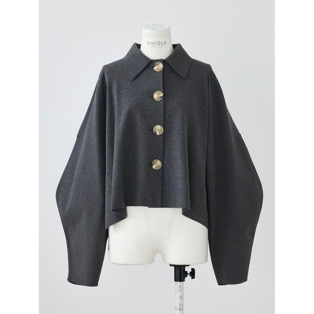 ENFOLD/エンフォルド　COLLAR BOX CARDIGA 38 ENFOLD(エンフォルド)｜カラーBOXカーディガン/ブラック の通販