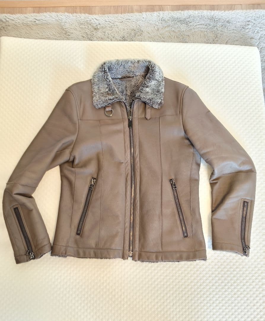 EPOCA Uomo ブラウンレザーシングルライダース H UOMO シングルライダースジャケット ナッパレザー カスターニョ