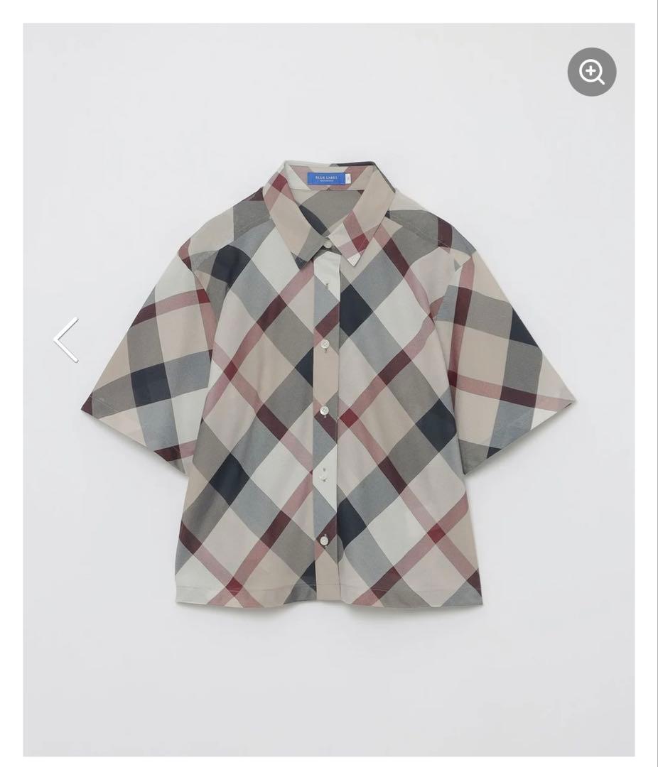 【値下げ】クレストブリッジチェックカラミクロスシャツ　ベージュ36 BLUE LABEL / BLACK LABEL CRESTBRIDGE｜クレストブリッジチェック
