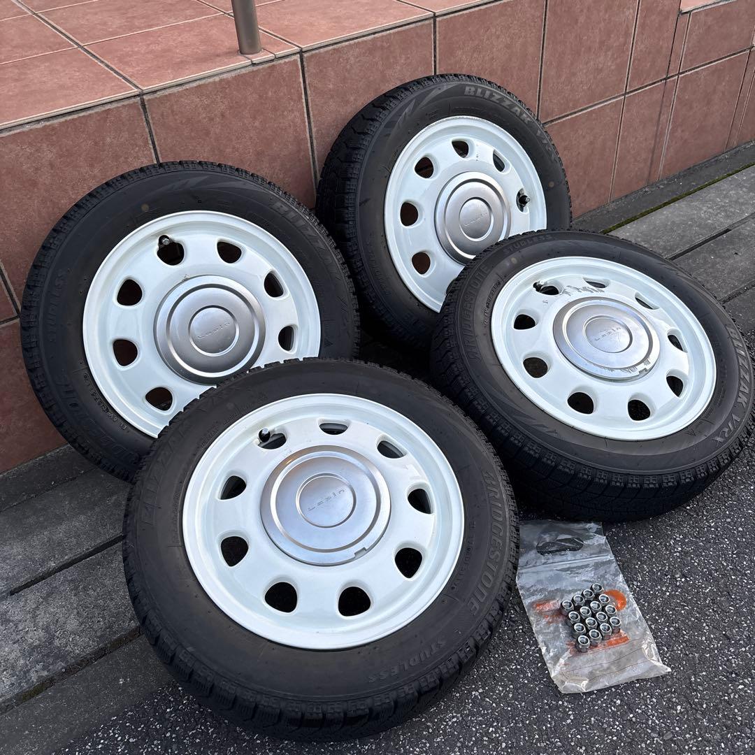 スタッドレスタイヤ ホイール ラパン 純正品 155/65R14 4本 ラパン スズキ ショコラ 純正 14インチ ダンロップ 155/65R14 バリ溝