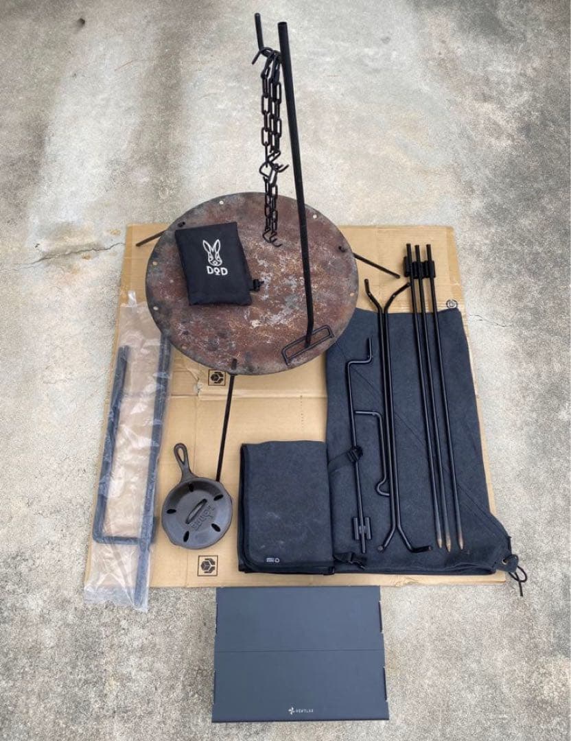 ［よってぃ様］焚き火台セット　初心者セット　DODビートルくん　陣幕他合計5点 マルチに使えるタフな焚き火台!!DODのビートルくんが再入荷!![2022.04