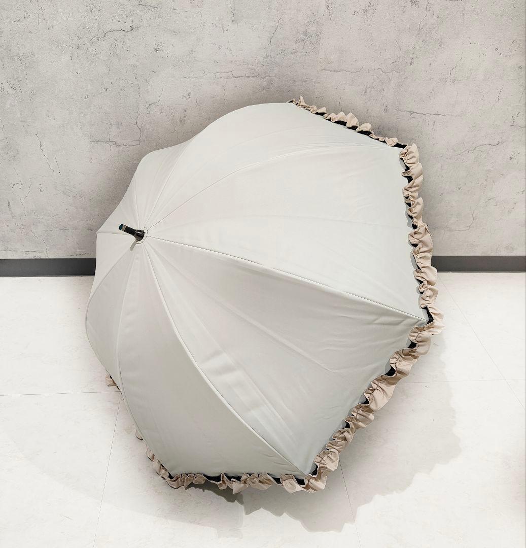 美品】芦屋ロサブラン 折りたたみ日傘 シングルフリル アイボリー
