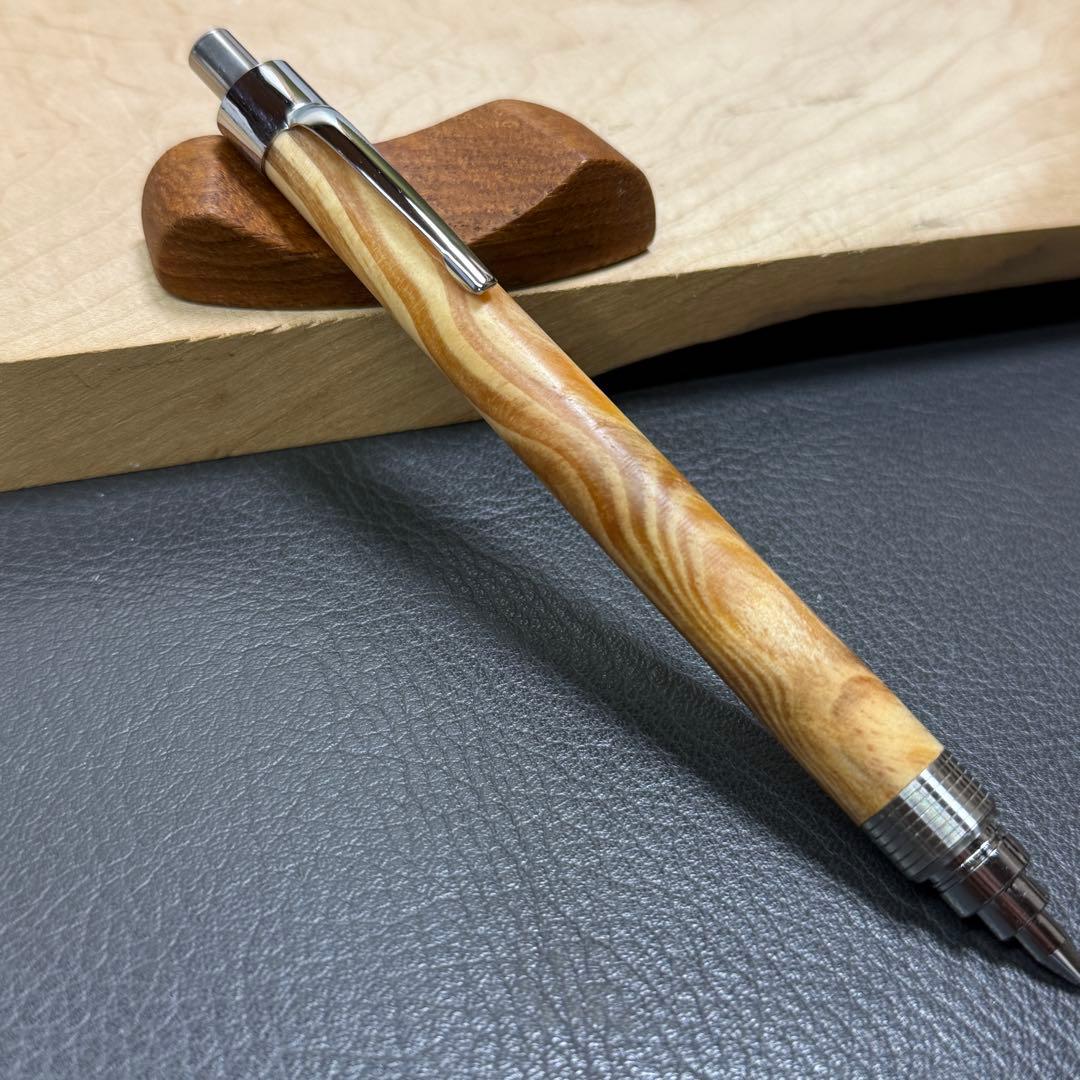 177肥松 木製シャーペン 最強低重心溝付き ステンレス