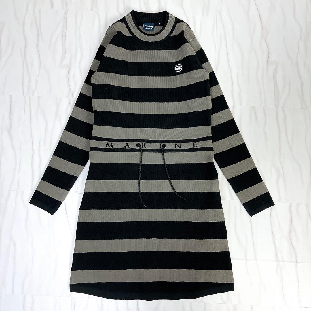 《美品》muta MARINE GOLF ボーダーニットワンピース ゴルフウエア