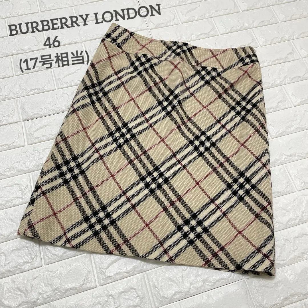 【希少】 バーバリーロンドン スカート ウール ノバチェック 46 希少サイズ バーバリー ロンドン ウール ノバチェック スカート 40