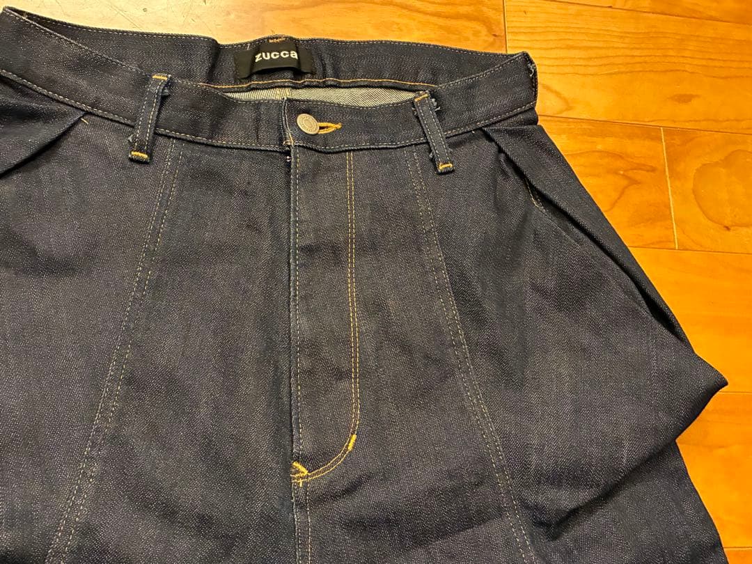 Zucca ズッカ 日本製 変形デニム サルエルパンツ ダークインディゴ S