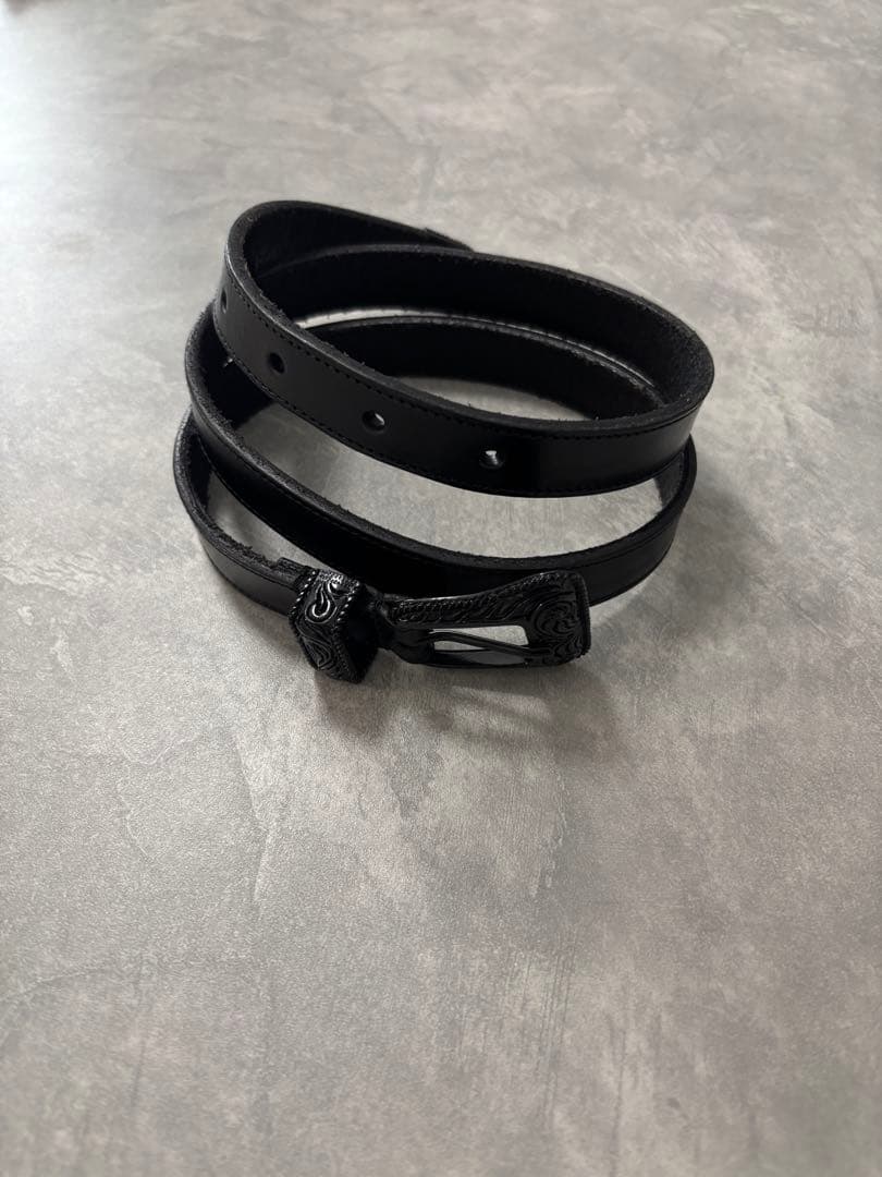 SAINT LAURENT ブラックベルト　ウエスタン SAINT LAURENT サンローラン 346571 ウエスタン バックル レザー