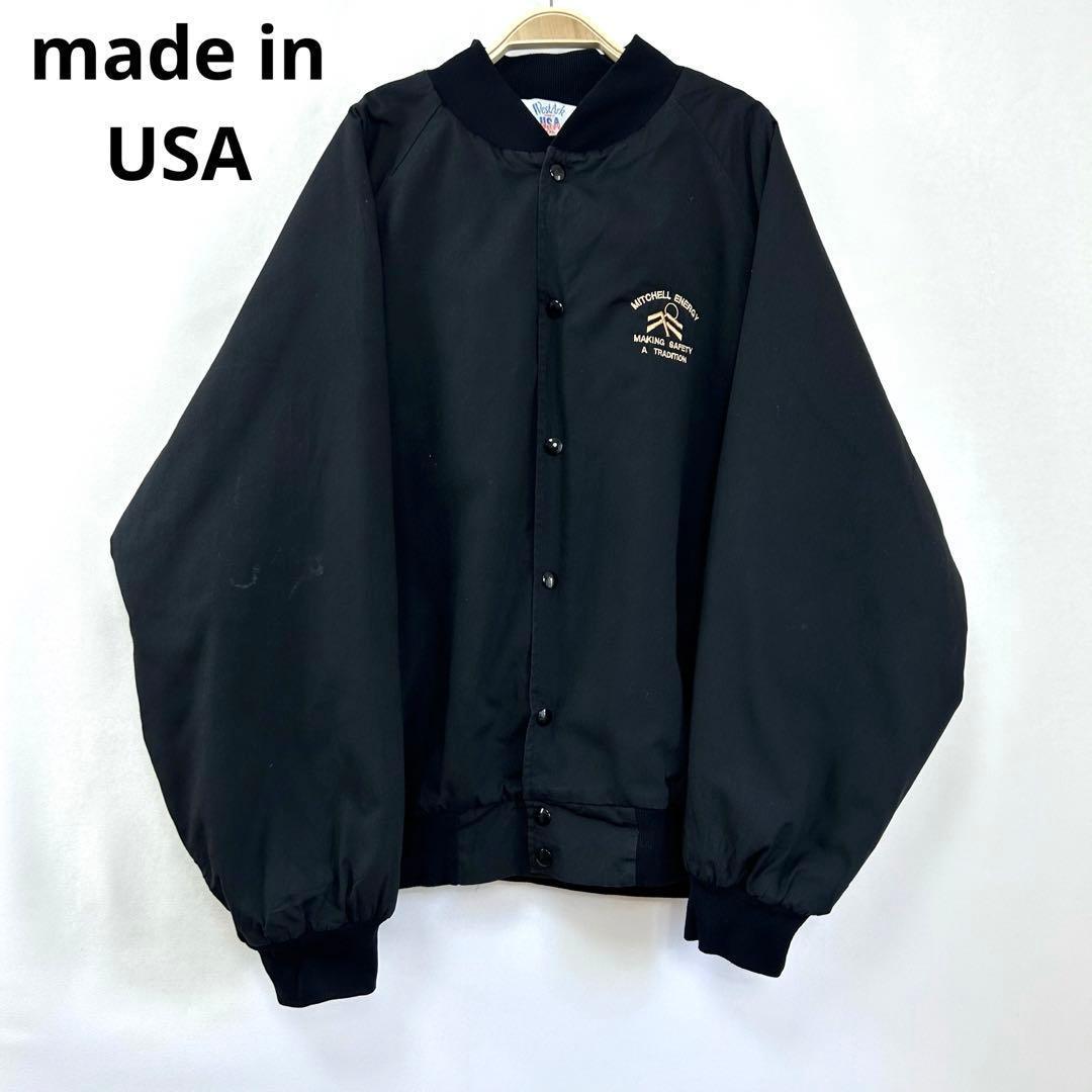 90s USA製 刺繍 企業ロゴ 中綿 キルティング ワークジャケット S150