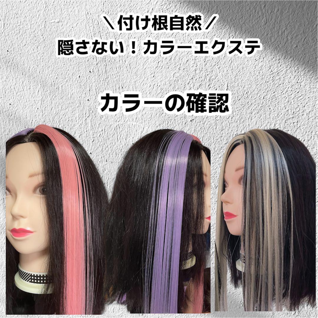 ポイントエクステ1本 ブロンドブラックメッシュ ヘアアレンジ 推し活