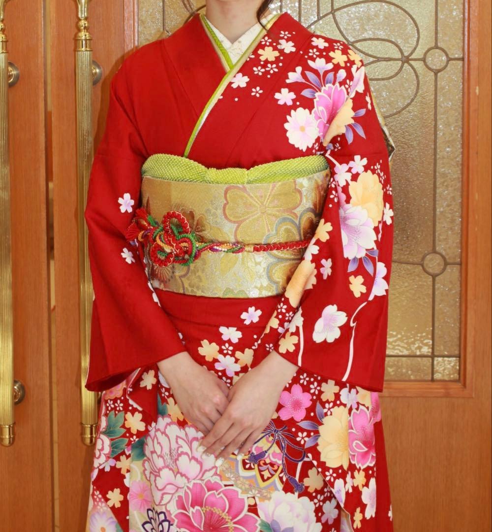 【テルまま】成人式　振袖フルセット　赤 最大20日間レンタル 振袖 レンタル 成人式 赤 フルセットレンタル24点