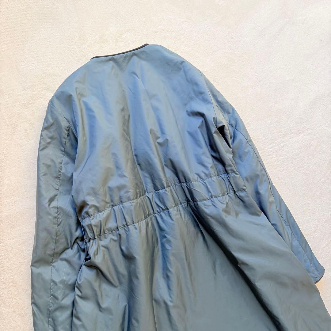 ❁45R/45rpm ナイロン中綿コート プリマロフト ロング丈リボン付き