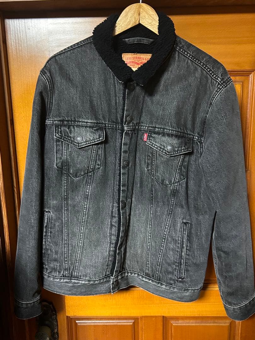 Levi’s リーバイス ブラック デニムジャケット ボア付き Gジャン 黒 楽天市場】Levi's リーバイス デニム シェルパ ボアジャケット 3rd
