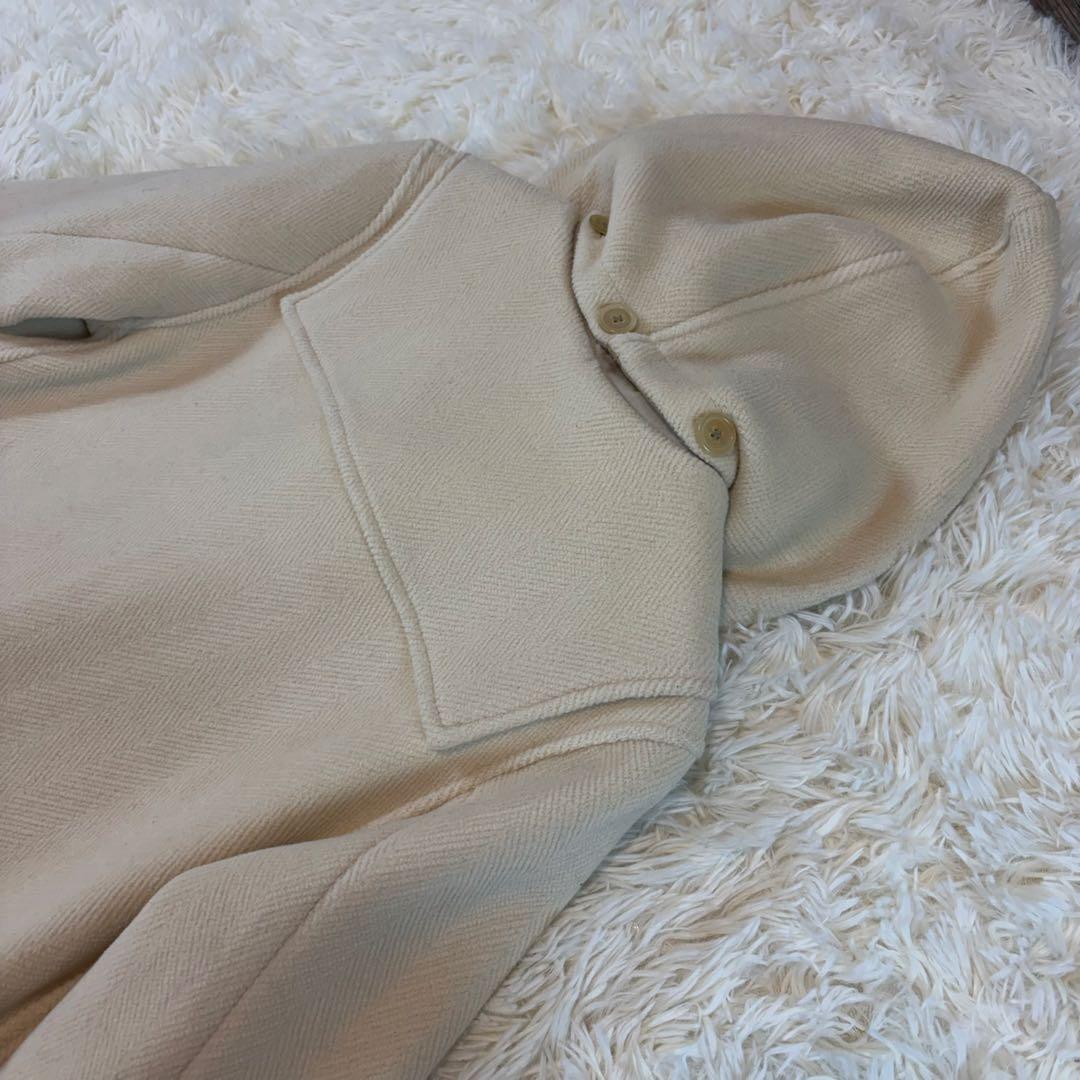 グローバーオールGALERIE VIE ダッフルコート アイボリー ヘリンボーン