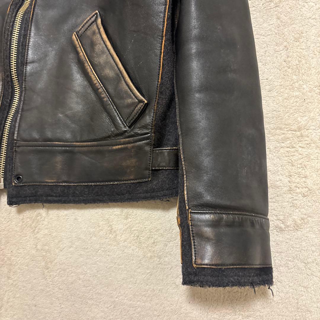 archive ミハラヤスヒロ スタッズ ホースレザージャケット ダメージ