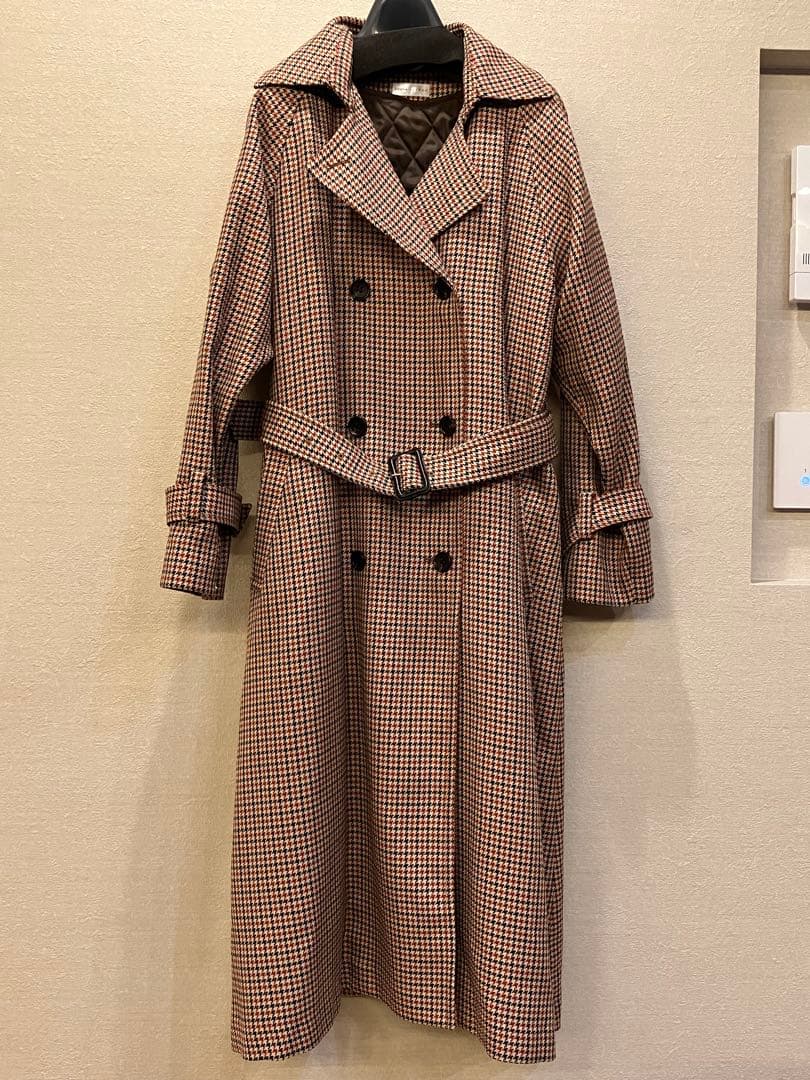 EPOCA チェック柄トレンチコート ブラウン レディス Re:EDIT（リエディ） コート チェスターコート 「2024-25 WINTER