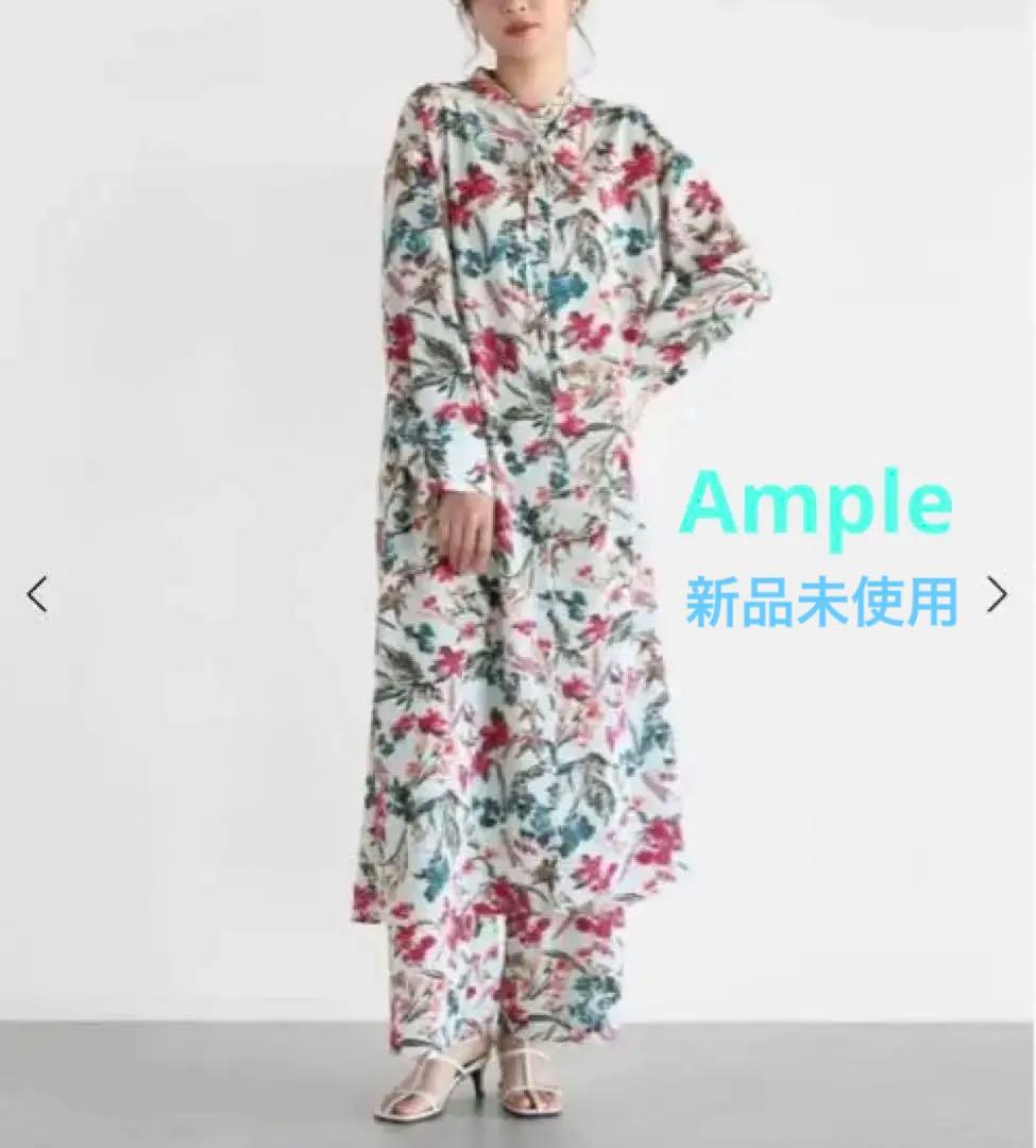 新品未使用　今期　激安　ヤマダヤ　Ample ボタニカルプリントシャツワンピース ボタニカルプリント シャツワンピース （ロング・マキシ丈ワンピース