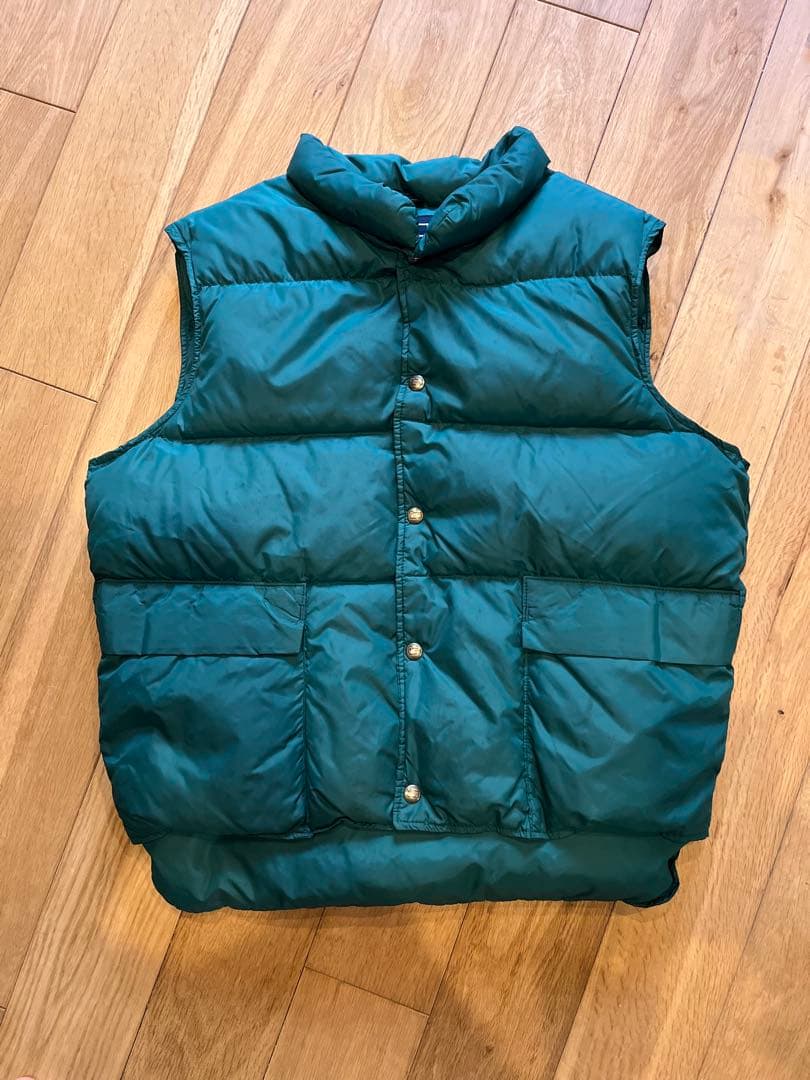 80s wool rich ウールリッチ　ダウンベスト　グリーン 80s USA製 Woolrichウールリッチ ナイロン ダウンベスト 緑 L