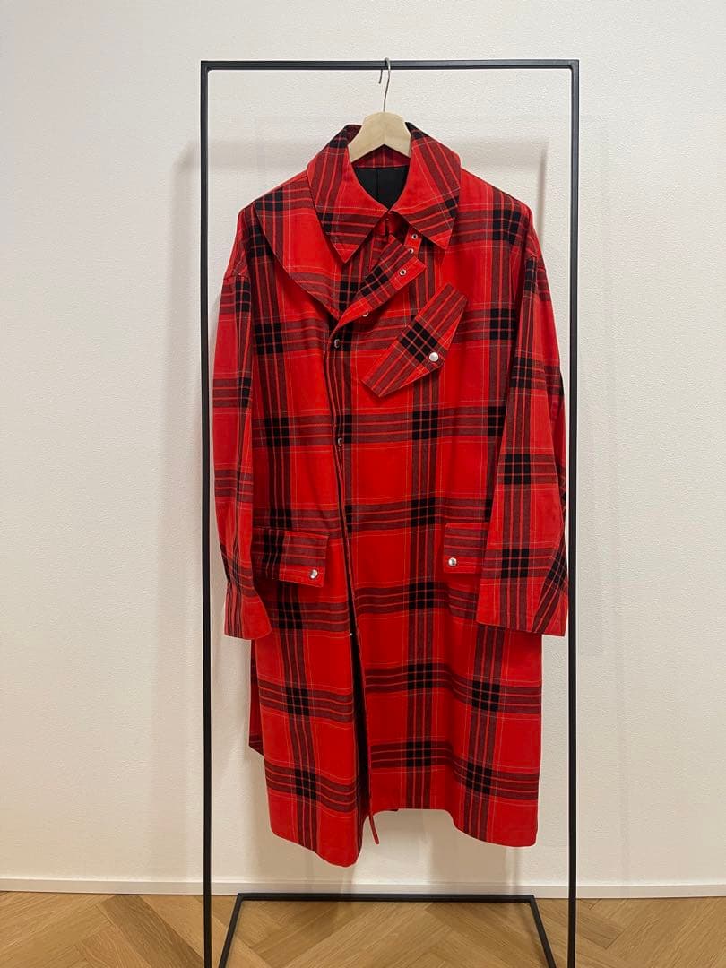 JOHN LAWRENCE SULLIVAN チェック柄ロングコート ジョンローレンスサリバン JOHN LAWRENCE SULLIVAN チェスターコート