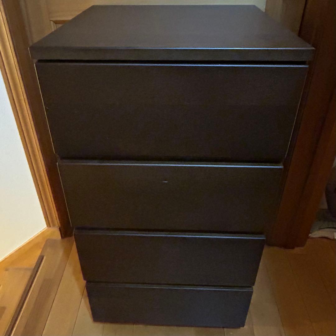 【廃盤　希少品】無印良品　４段チェスト　タンス　棚　木製　バーチ材　美品　送料込 人気の無印良品(MUJI)のタモ材を使用した木製チェスト・4段です