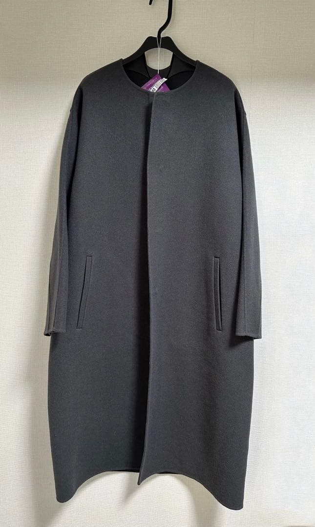 drawer ウールリバーノーカラーコート　ドゥロワー Drawer - 【美品】 Drawer / ドゥロワー | 2022AW | ウールカシミヤ