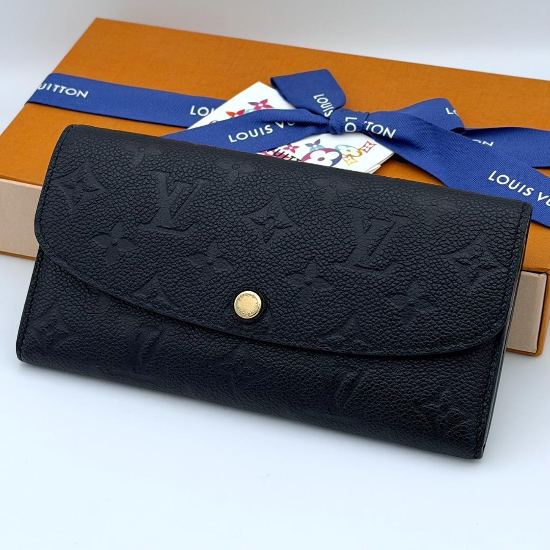 美品 ルイヴィトン アンプラント ポルトフォイユ エミリー 長財布 ブラック ルイヴィトン 長財布 アンプラント ポルトフォイユ・エミリー LOUIS