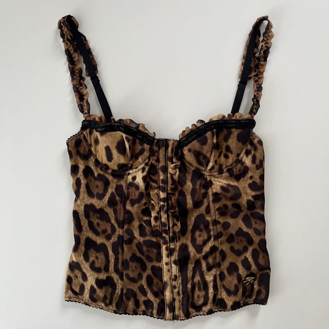 新品 DOLCE&GABBANA Frilled Corset Camisole DOLCE & GABBANA 1993 Princess Pink Striped Velvet Lace Corset (M