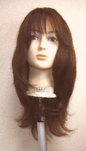 新品　人毛　ウィッグ　分け目付き　明るめブラウン　、ロング　Ｍサイズ ウィッグ ミディアム 人毛100% セミロング 女性 医療用 自然