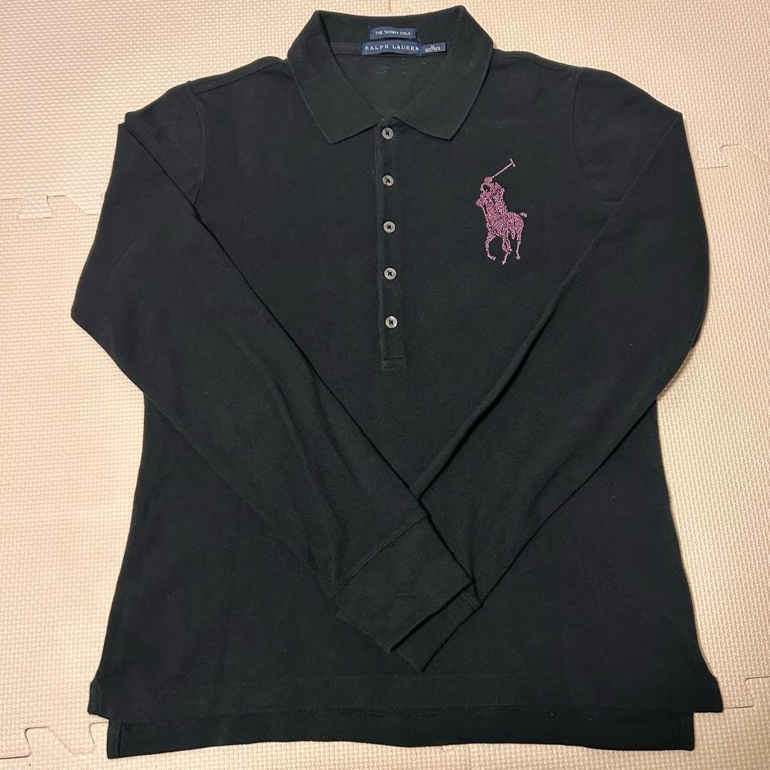 希少 Y2K 00s ラルフローレン ビッグポニー ポロシャツラインストーン