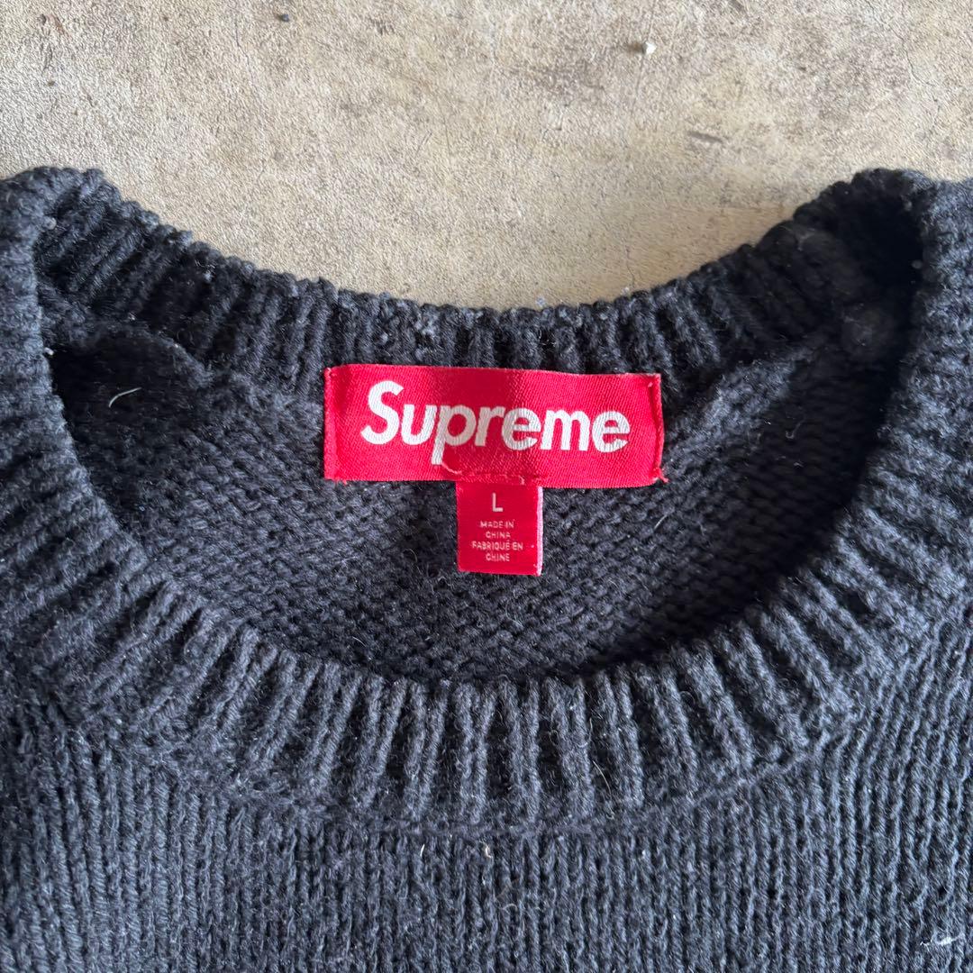 Supreme 24fw Contrast Logo Sweater black - メルカリ