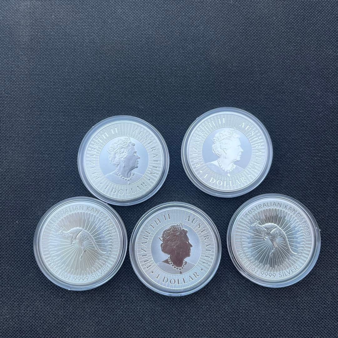 2021オーストラリアカンガルー 銀貨1オンスクリアーケース 銀貨 5枚セット 2021オーストラリアカンガルー 銀貨1オンスクリアーケース 銀貨 5枚