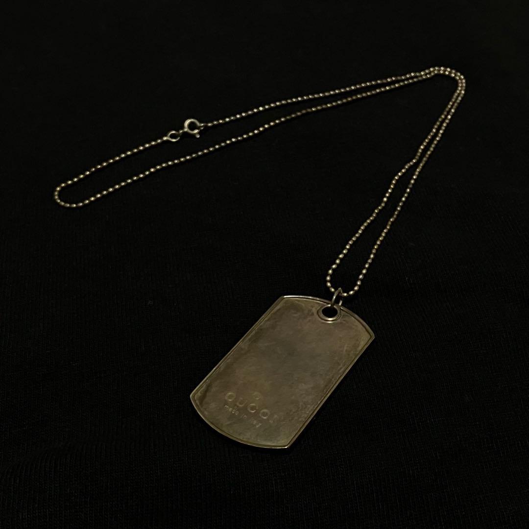 gucci ドッグタグ　ネックレス　Silver925 シルバー　銀　ビンテージ GUCCI（グッチ） ネックレス ドッグタグ ダブルプレート ボール