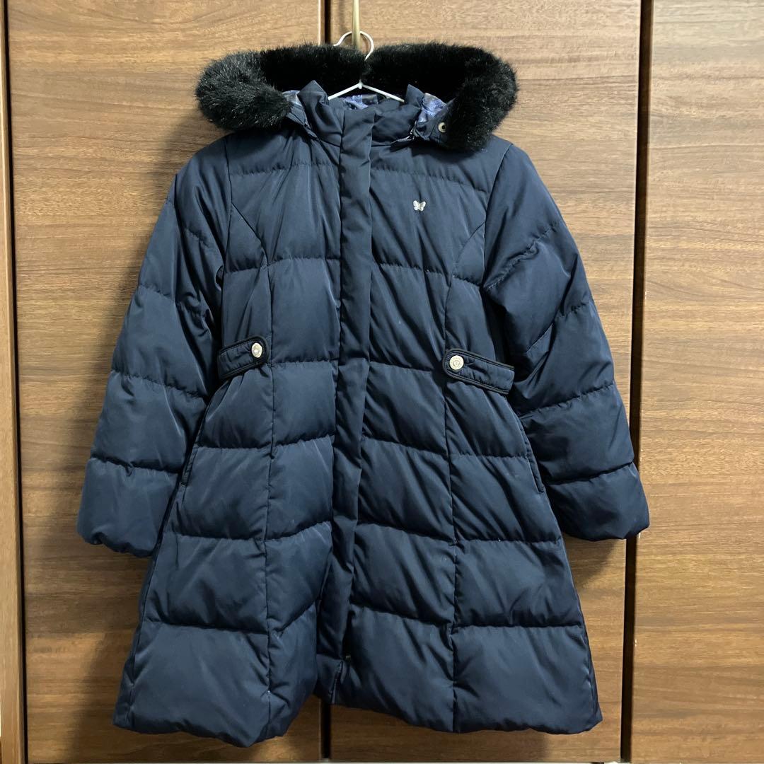 アナスイミニ ネイビー ダウンコート 蝶の刺繍付き - メルカリ