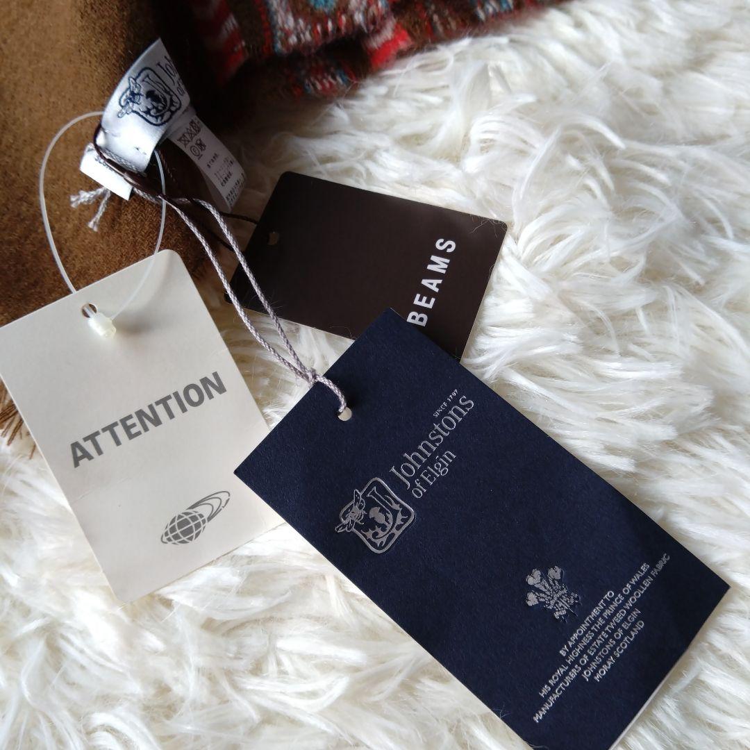 ジョンストンズ ネイティヴ柄 BEAMS別注 未使用カシミヤ100% ストール