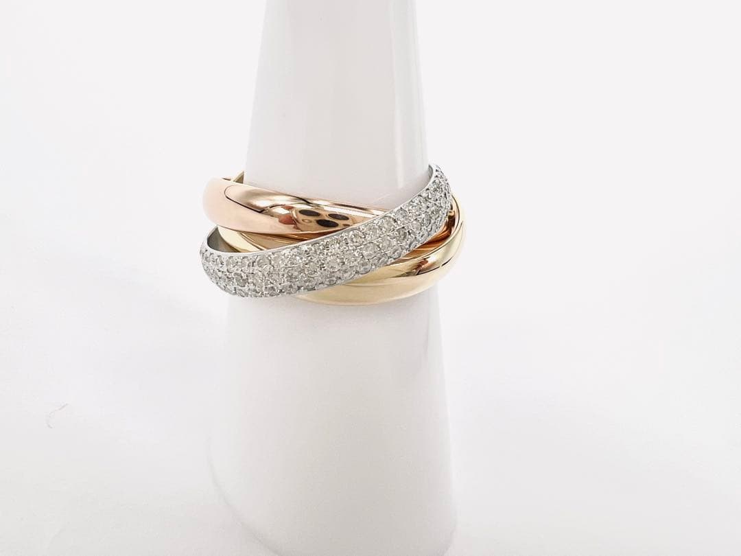 カルティエ トリニティリング #53 13号 ダイヤ Cartier（カルティエ） トリニティリング ダイヤ ダイヤモンド スリー