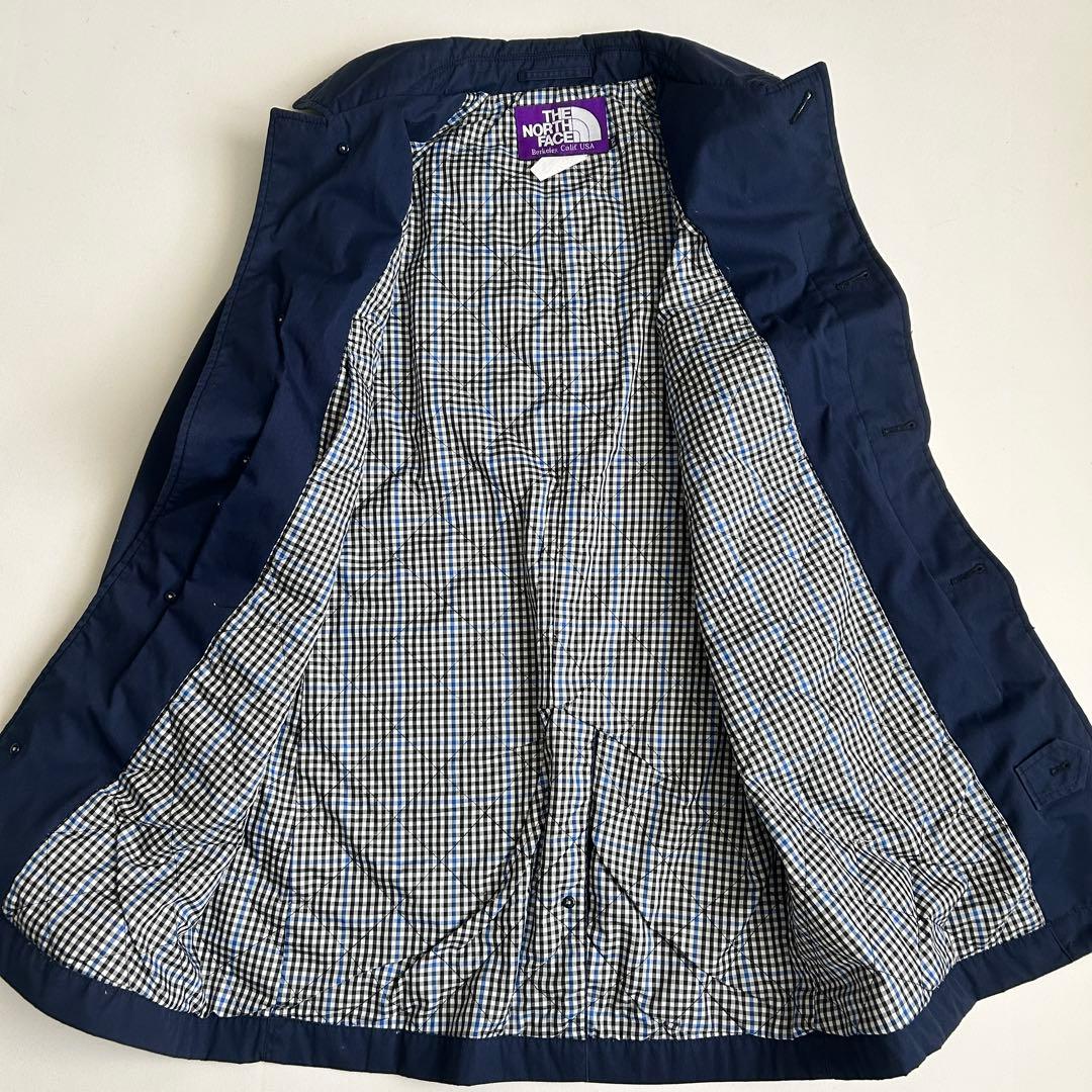 ザノースフェイス パープルレーベル ステンカラーコート 紺 ネイビー