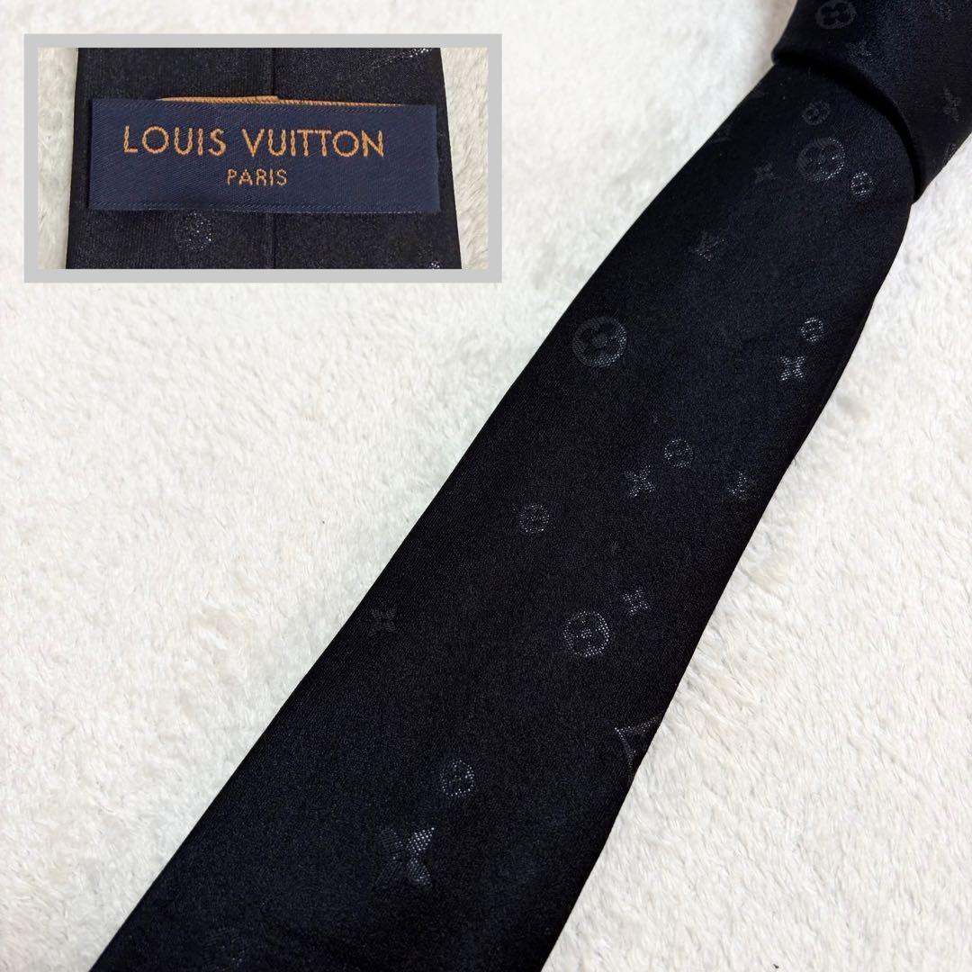 【現行美品】ルイヴィトン LVスターリーナイト ネクタイ　モノグラム　ブラック LOUIS VUITTON（ルイ・ヴィトン） 【新品】ルイヴィトン ネクタイ LV
