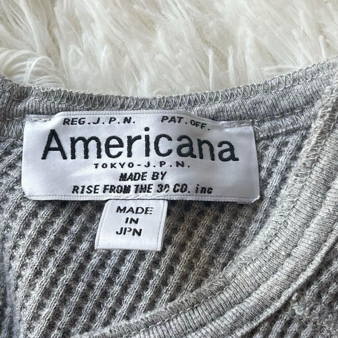 アメリカーナ ロングワンピース サーマル ワッフル ヘンリーネック