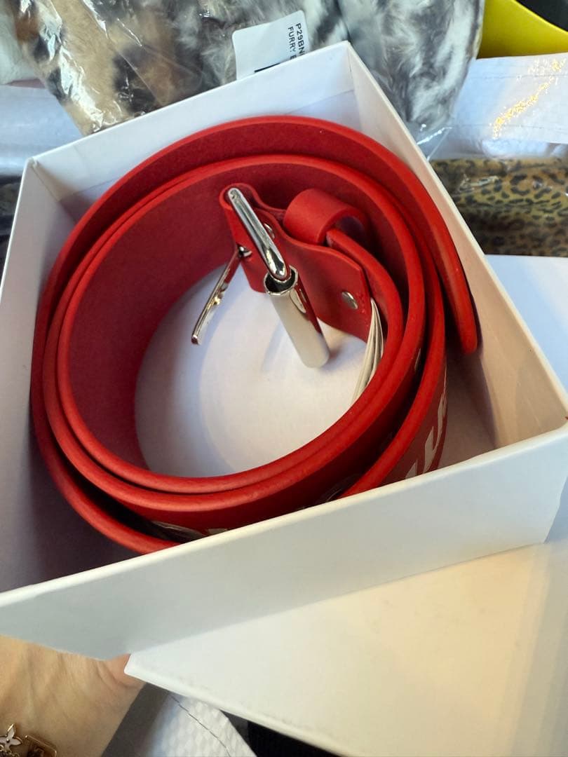 Supreme REPEAT LEATHER BELT レッド L Supreme Repeat Leather Belt (SS23) - $148