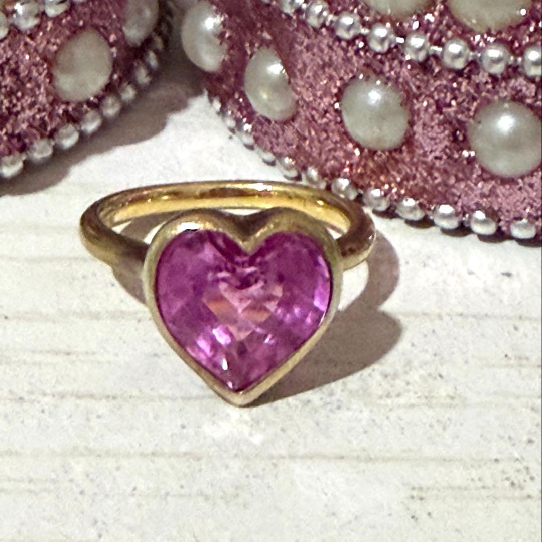 マジョラム marjoram ピンクサファイア ハート型ピンクストーンリング MAJORAM マジョラム Love Ling 指輪 ピンクサファイア - メルカリ