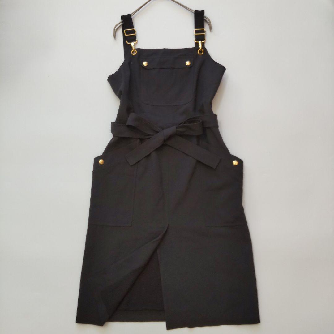 未使用級 23SS セリーヌ トリオンフ エプロン ワンピース ブラック 36 D1636 ミリタリーエプロンワンピース(M ブラック): ワンピース - RNA